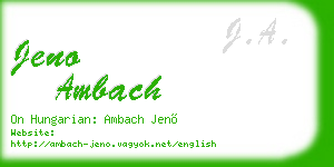 jeno ambach business card